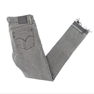 Levi's 711 Skinny Distressed Black Jeans Size 27